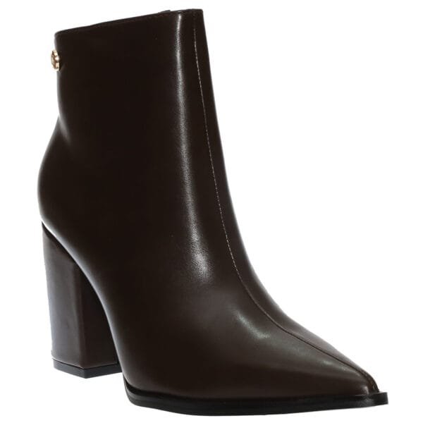 ENVIE POINTY BLOCK-HEEL BOOTIES E23-22040 BROWN