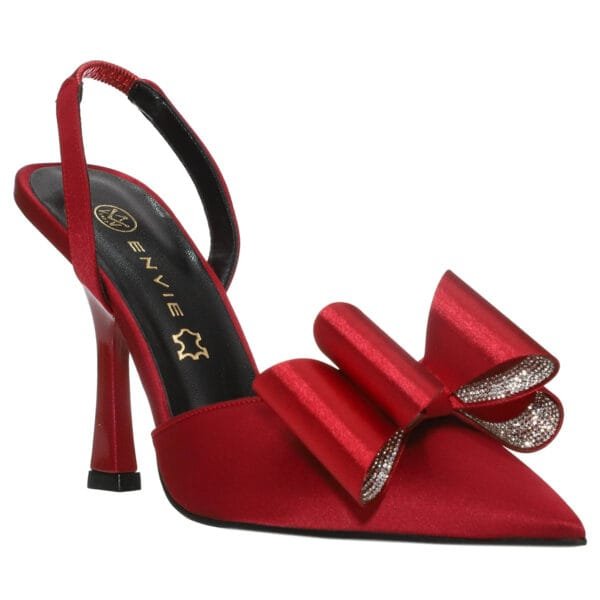 ENVIE BOW-SLINGBACK PUMPS E02-22085 RED