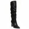 ENVIE BLOCK-HEEL SLOUCHY BOOTS E45-22424 BLACK