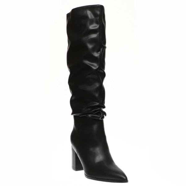 ENVIE BLOCK-HEEL SLOUCHY BOOTS E45-22424 BLACK