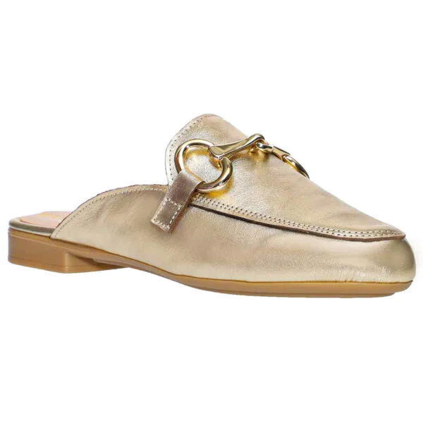 MALENA FLAT MULES 78 GOLD