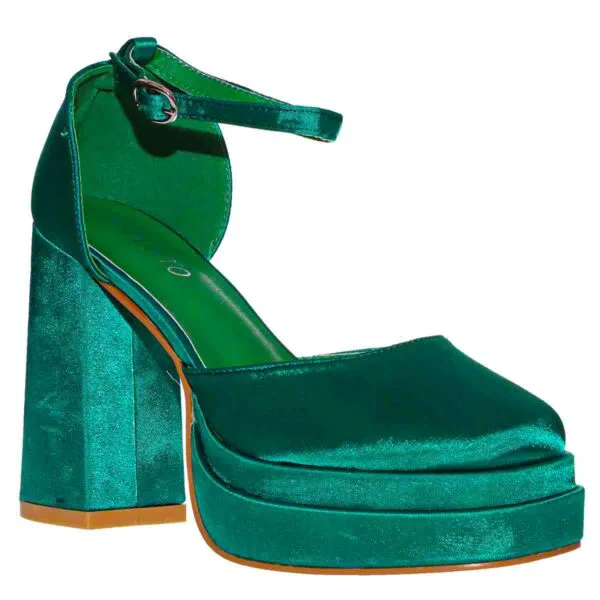 5592321119100000360_photo1 MALENA BLOCK HEEL PUMPS LL-1119 GREEN