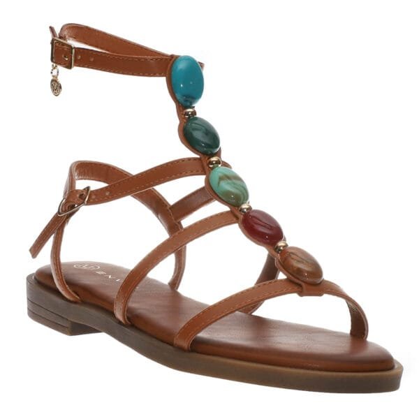 ENVIE ANKLE-STRAP SANDALS E96-21363 CAMEL