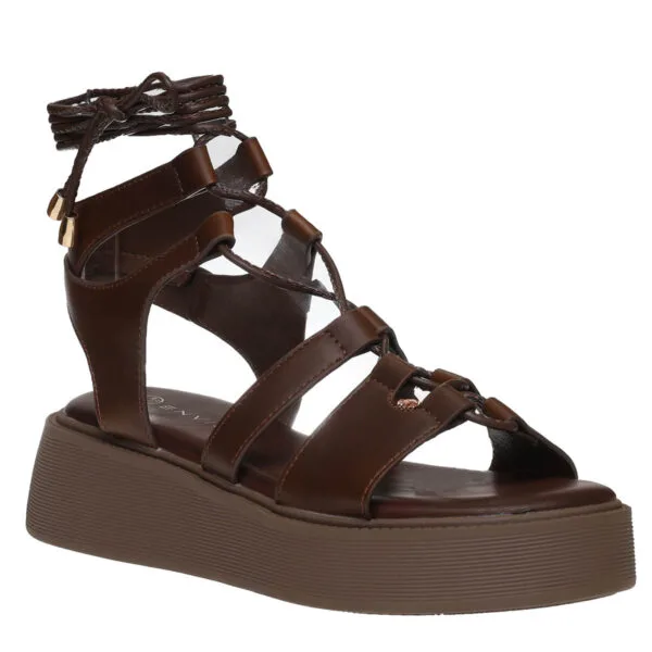 ENVIE LACE-UP FLATFORMS  E96-23254 BROWN