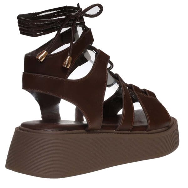ENVIE LACE-UP FLATFORMS  E96-23254 BROWN