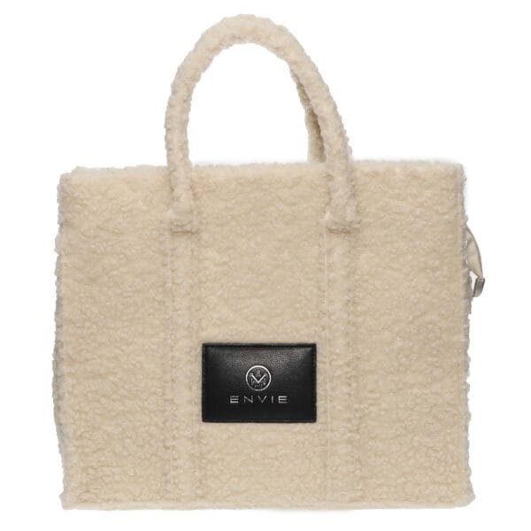 ENVIE FAUX SHERLING TOTE BAG N42-22571 BEIGE