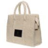 ENVIE FAUX SHERLING TOTE BAG N42-22571 BEIGE