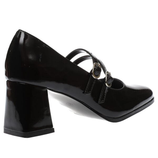 ENVIE MARY JANE BLOCK HEEL PUMPS E84-22348 BLACK