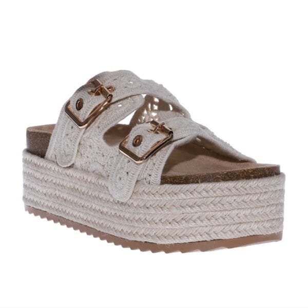 ENVIE BRODERIE FLATFORMS E42-21516 BEIGE