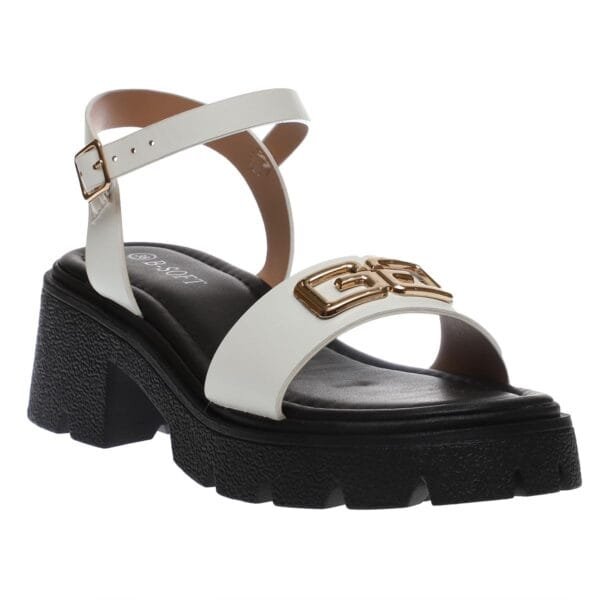 B-SOFT COMFORT CHUNKY HEELS 3137 WHITE
