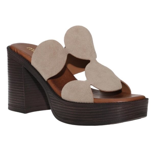 MALENA BLOCK-HEEL MULES 618 BEIGE