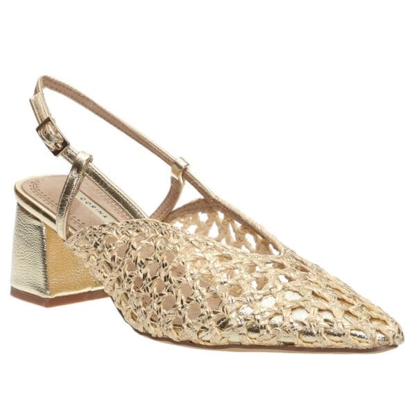 CORINA BLOCK-HEEL PUMPS M6268 GOLD