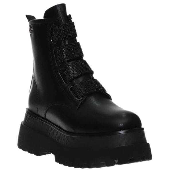 ENVIE PLATFORM COMBAT BOOTIES E58-22295 BLACK