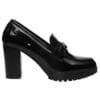 MALENA HIGH-HEEL SHINY LOAFERS 57060 BLACK