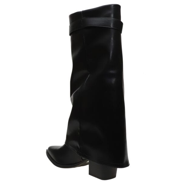 ENVIE FOLD-OVER COW BOOTS E58-22483 BLACK