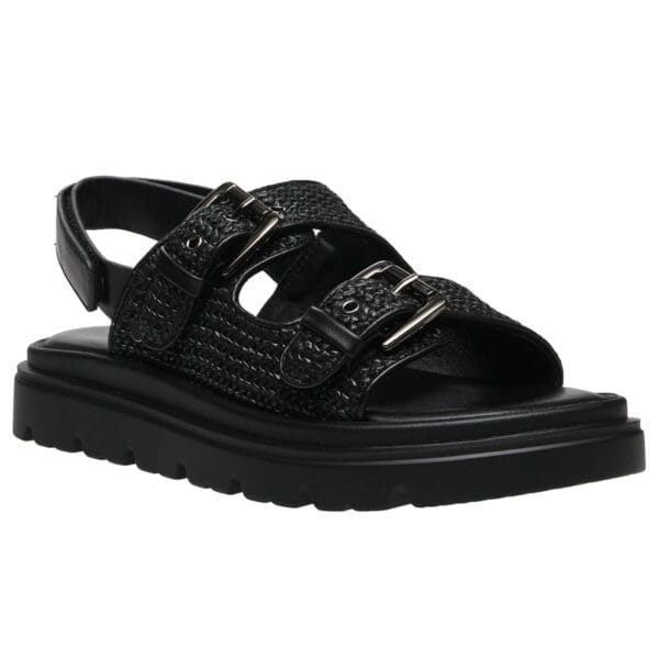 MALENA  RAFFIA FLATFORMS SD65116 BLACK