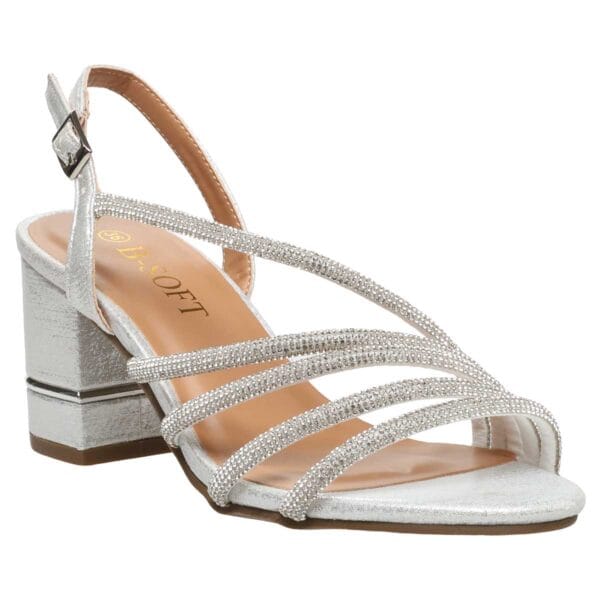 B-SOFT MID BLOCK-HEELS 2305-10 SILVER