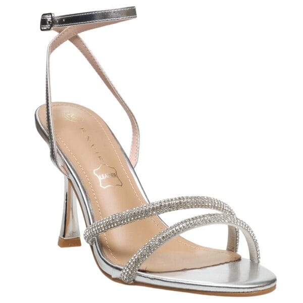 ENVIE ANKLE STRAP HEELS E37-23170 SILVER
