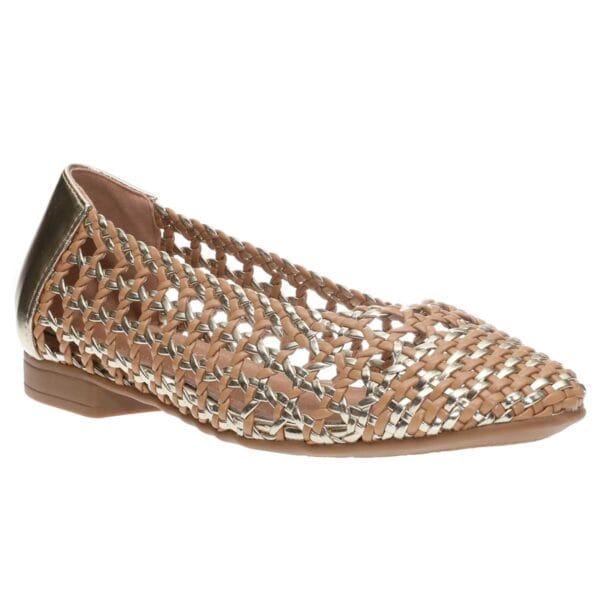 ENVIE WOVEN FLAT BALLET E96-23336 GOLD