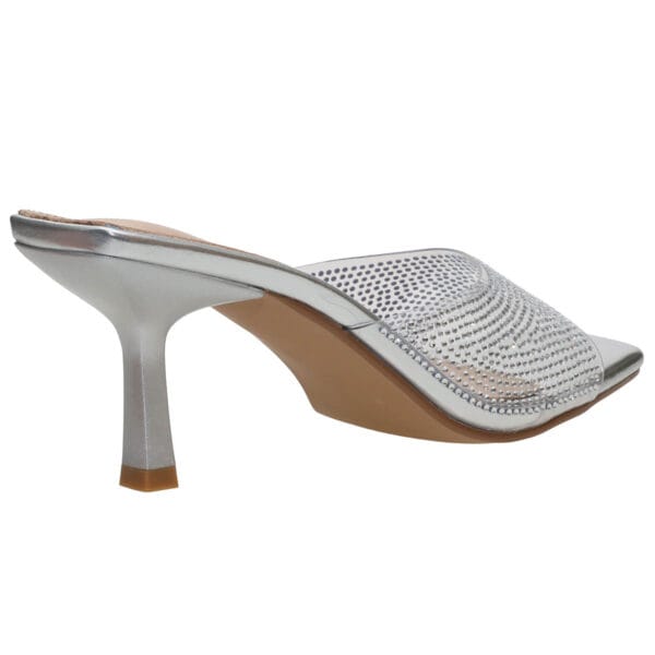 ENVIE SQUARE TOE MULES E43-23147 SILVER