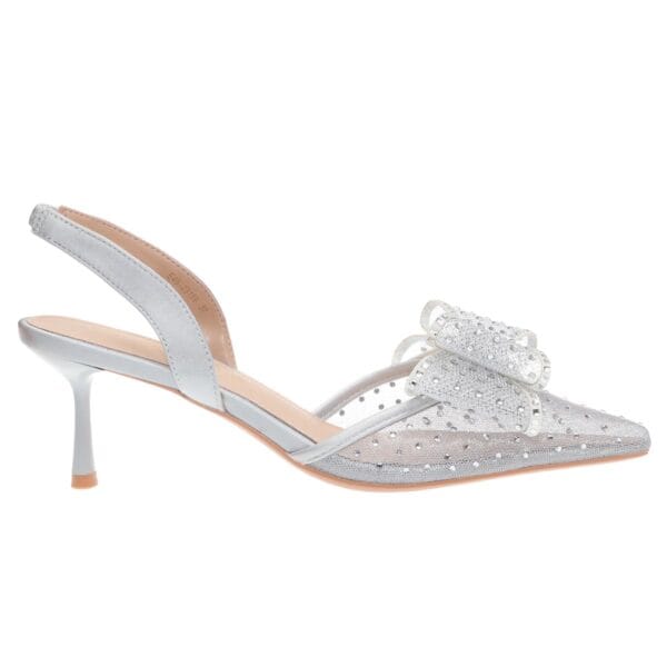 ENVIE BOW-SLINGBACK  PUMPS E45-23159 SILVER