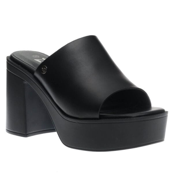 MALENA BLOCK-HEEL MULES SD94135 BLACK