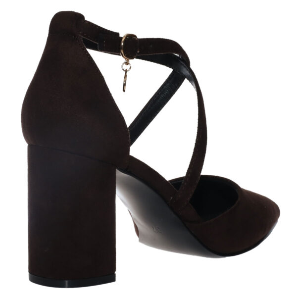 ENVIE BLOCK-HEEL POINTY PUMPS E45-24444 BROWN