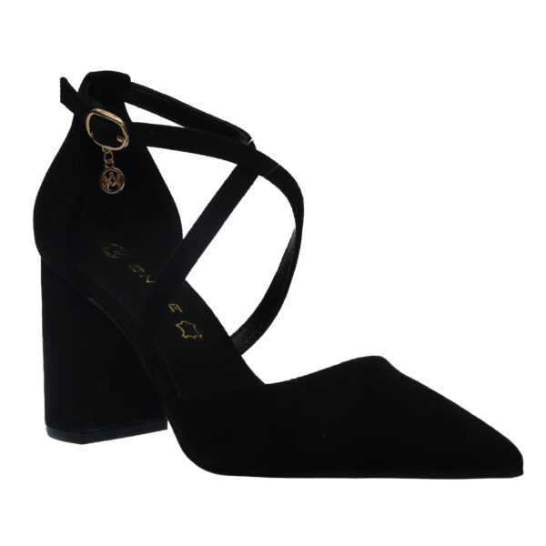ENVIE BLOCK-HEEL POINTY PUMPS E45-24444 BLACK