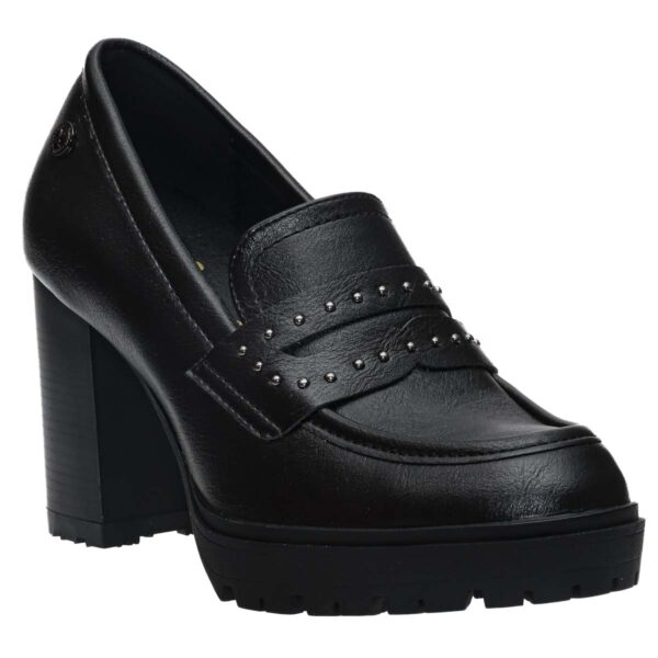 XTI BLOCK-HEEL LOAFERS 146091 BLACK