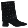 XTI FOLD-OVER COW BOOTIES 146498 BLACK