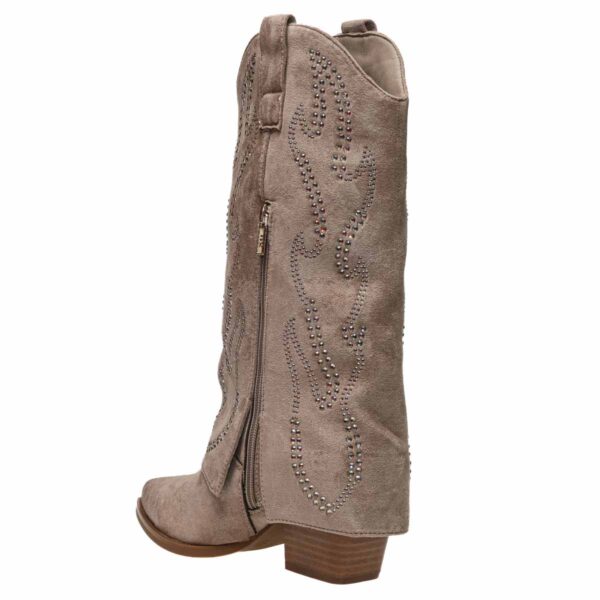 XTI FOLD-OVER COW BOOTS 146097  BEIGE